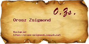 Orosz Zsigmond névjegykártya